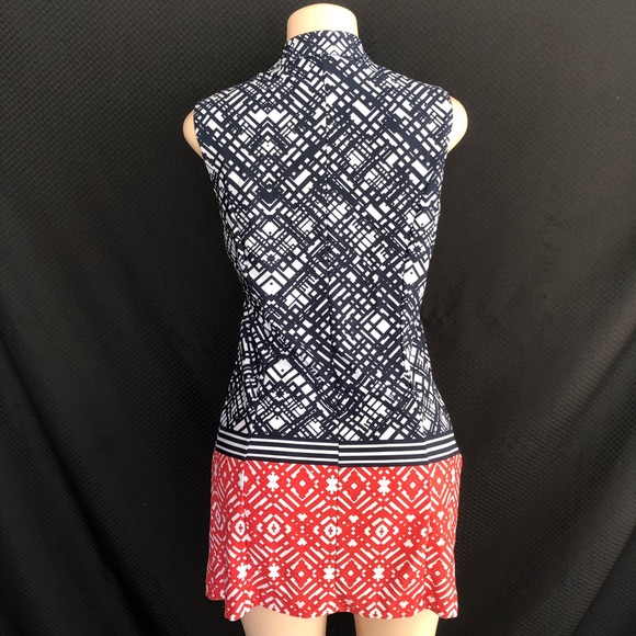 Robert Louis Medium Cardigan vest art navy red whi - Picture 4 of 7